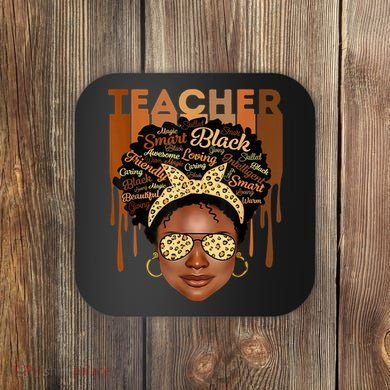 Black Smart Teacher Coaster