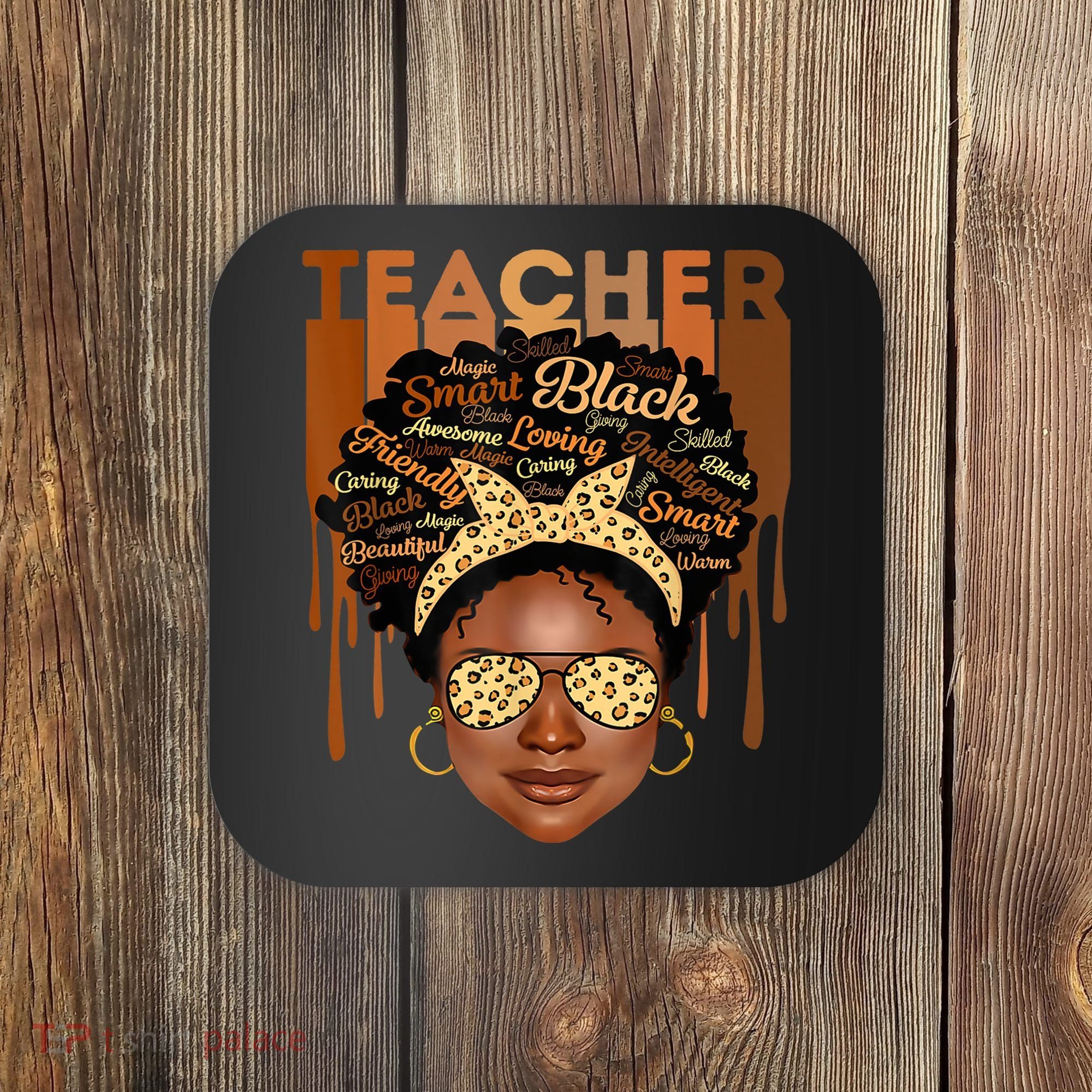 Black Smart Teacher Coaster