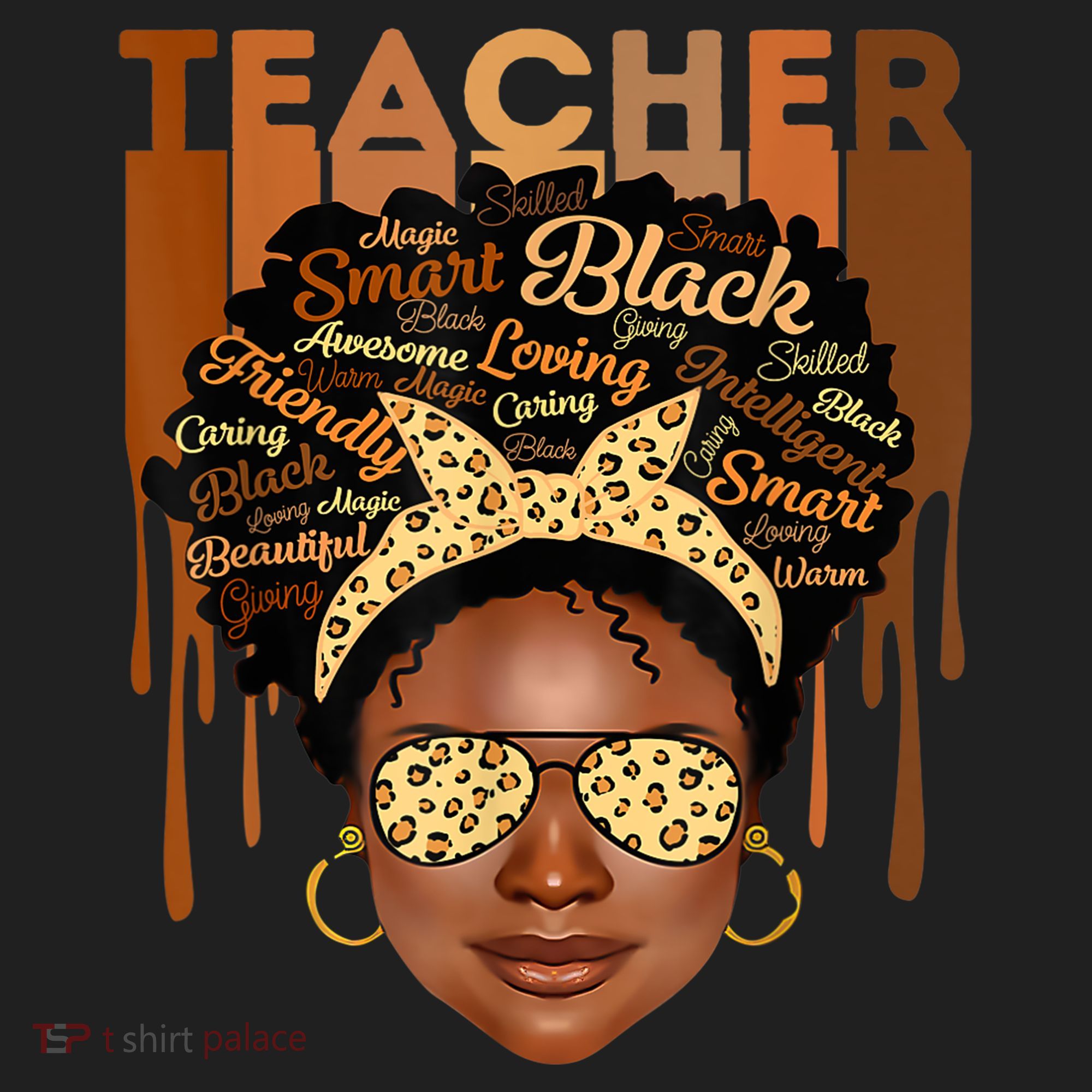 Black Smart Teacher Golf Towel