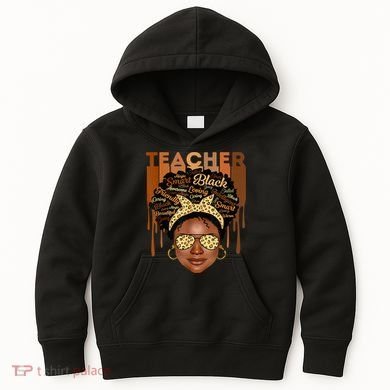 Black Smart Teacher Kids Hoodie