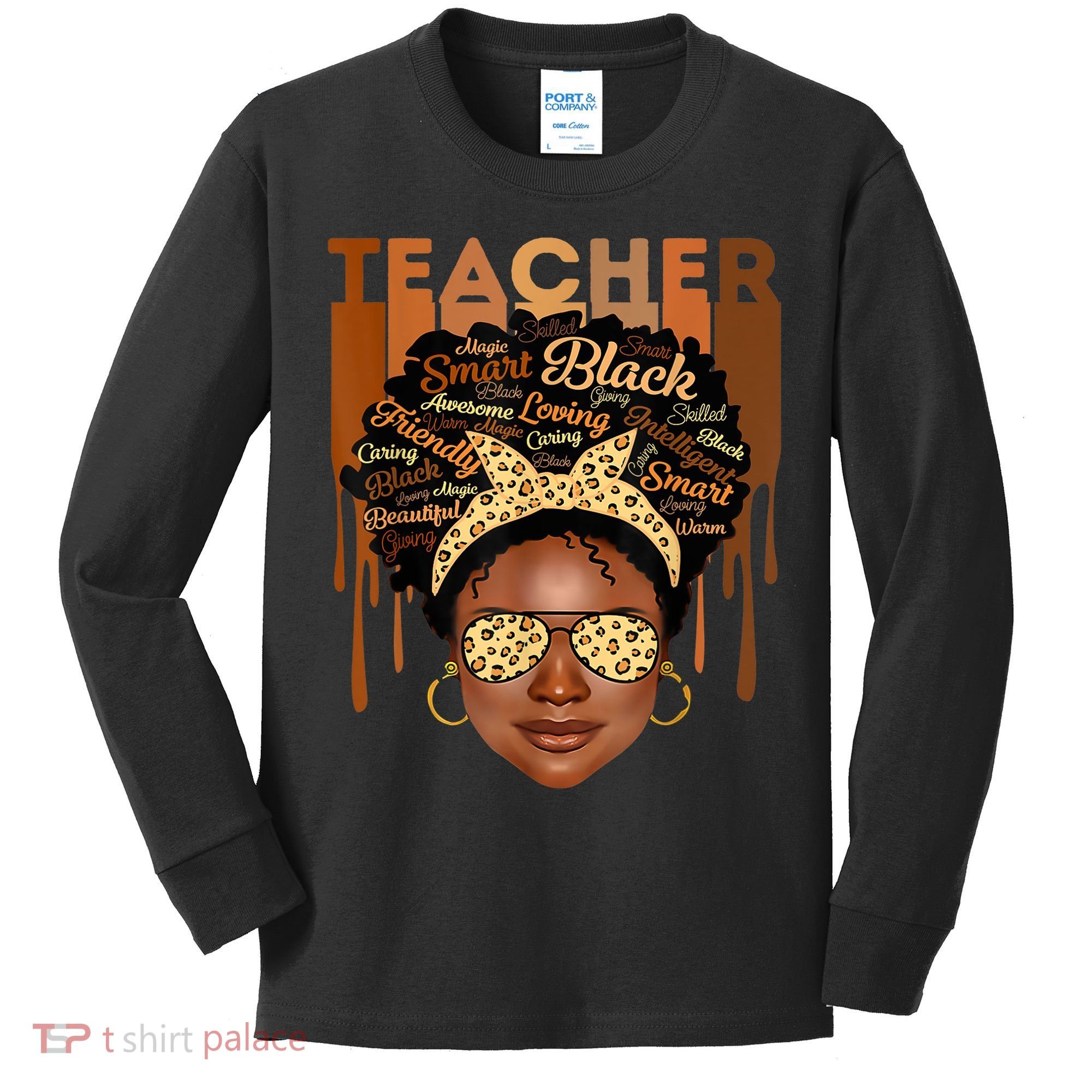 Black Smart Teacher Kids Long Sleeve Shirt