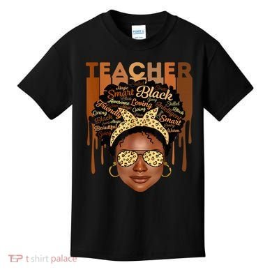 Black Smart Teacher Kids T-Shirt