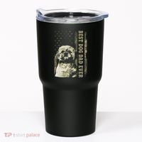 Best Shih Tzu Dad Ever Camo American Flag Dog Dad Tumbler thumb 0