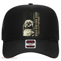 Best Shih Tzu Dad Ever Camo American Flag Dog Dad Hat thumb 0