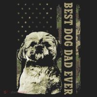 Best Shih Tzu Dad Ever Camo American Flag Dog Dad Hat thumb 2