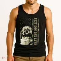 Best Shih Tzu Dad Ever Camo American Flag Dog Dad Tank Top thumb 3