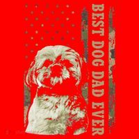 Best Shih Tzu Dad Ever Camo American Flag Dog Dad Santa Hat thumb 1