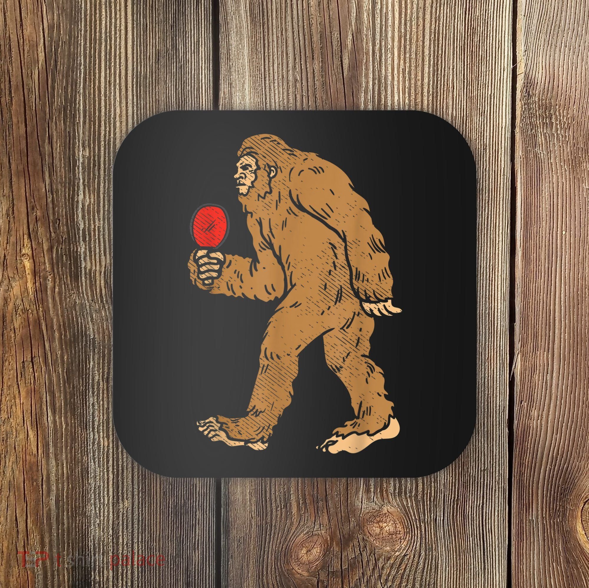 Bigfoot Sasquatch Table Tennis Ping Pong Player King Coaster