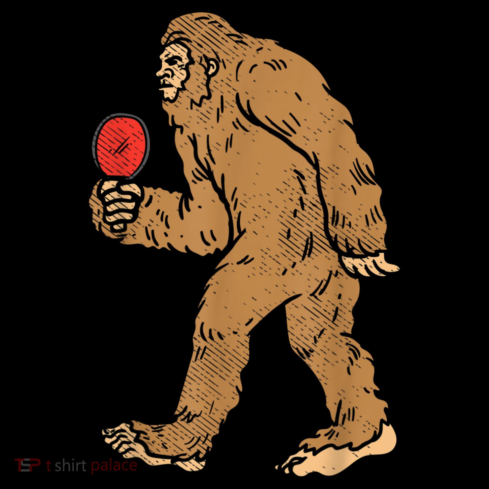 Bigfoot Sasquatch Table Tennis Ping Pong Player King Women's Hoodie