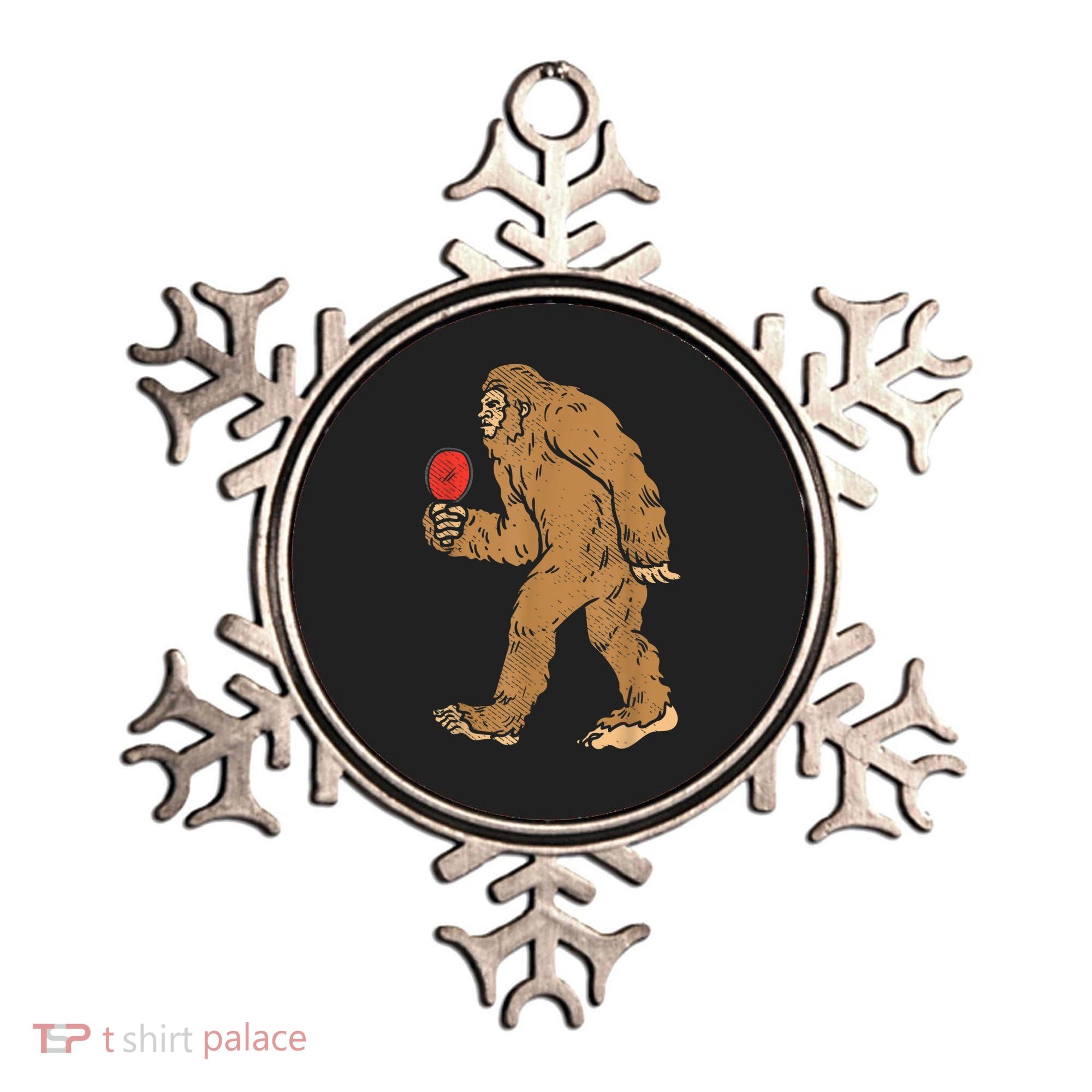 Bigfoot Sasquatch Table Tennis Ping Pong Player King Ornament