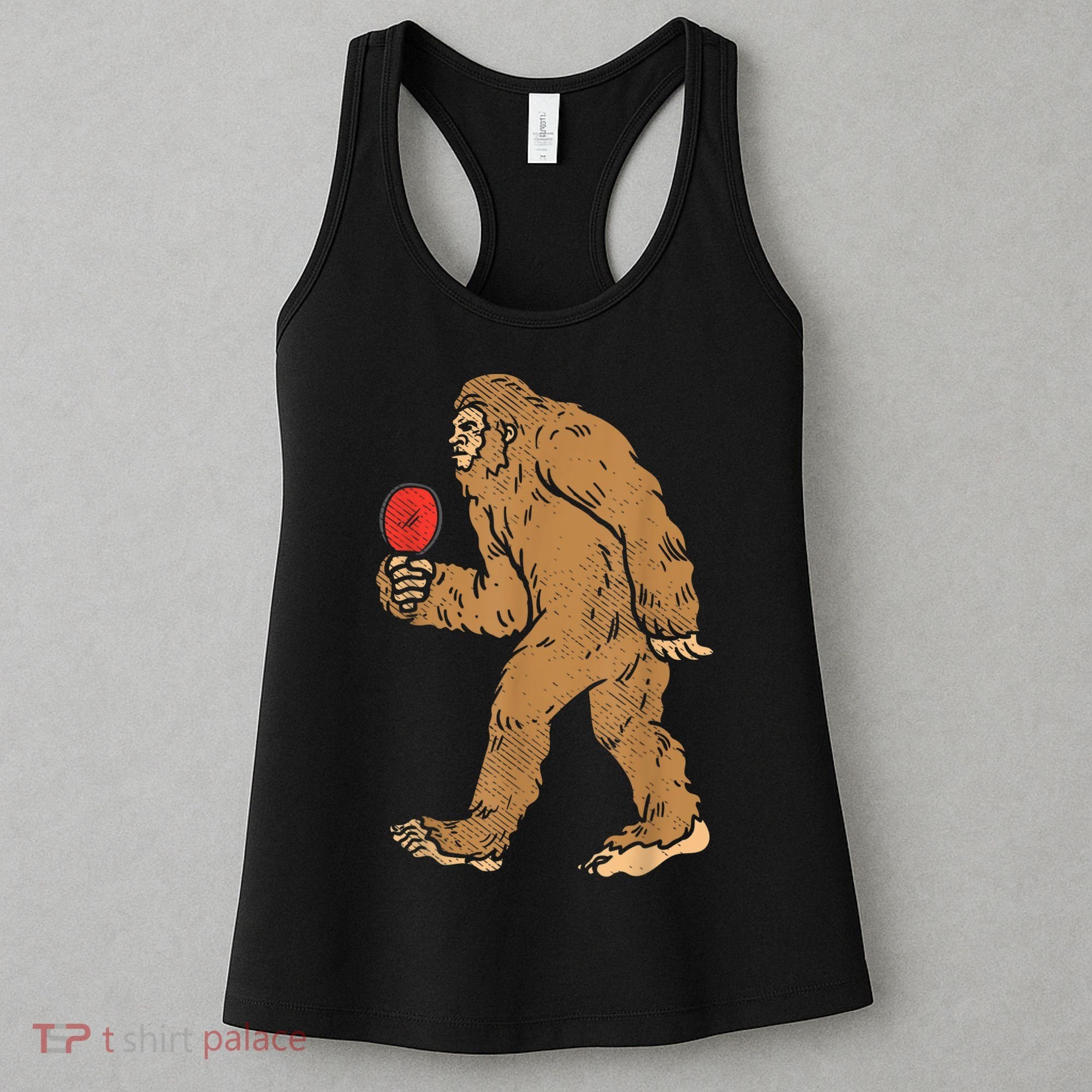 Bigfoot Sasquatch Table Tennis Ping Pong Player King Women's Tank Top