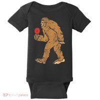 Bigfoot Sasquatch Table Tennis Ping Pong Player King Baby Bodysuit thumb 0