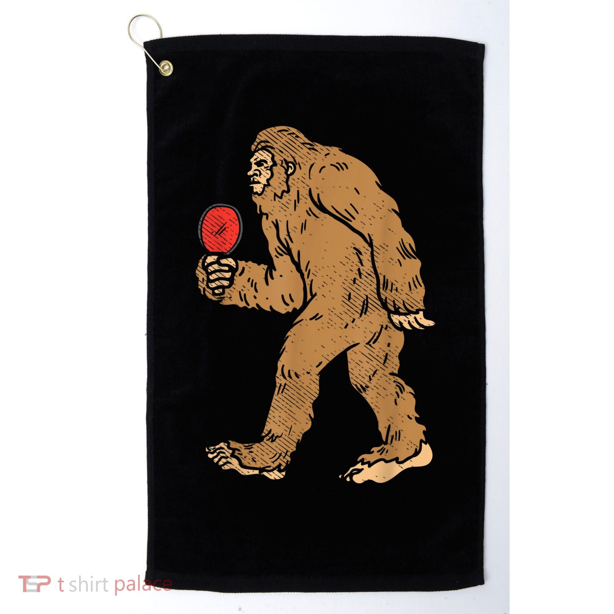 Bigfoot Sasquatch Table Tennis Ping Pong Player King Golf Towel