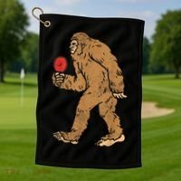 Bigfoot Sasquatch Table Tennis Ping Pong Player King Golf Towel thumb 1