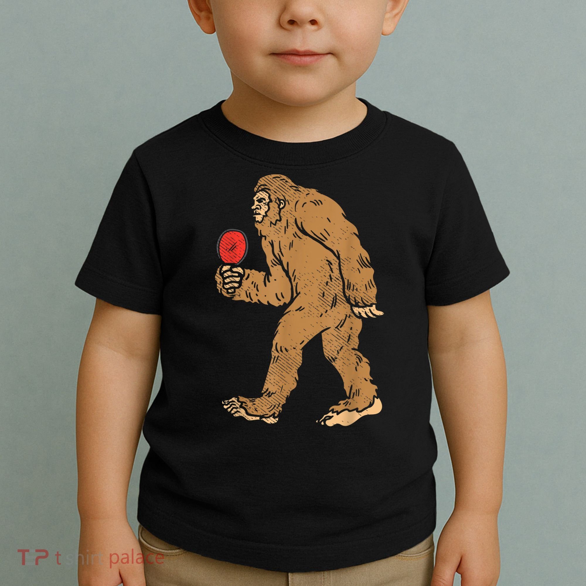 Bigfoot Sasquatch Table Tennis Ping Pong Player King Toddler T-Shirt