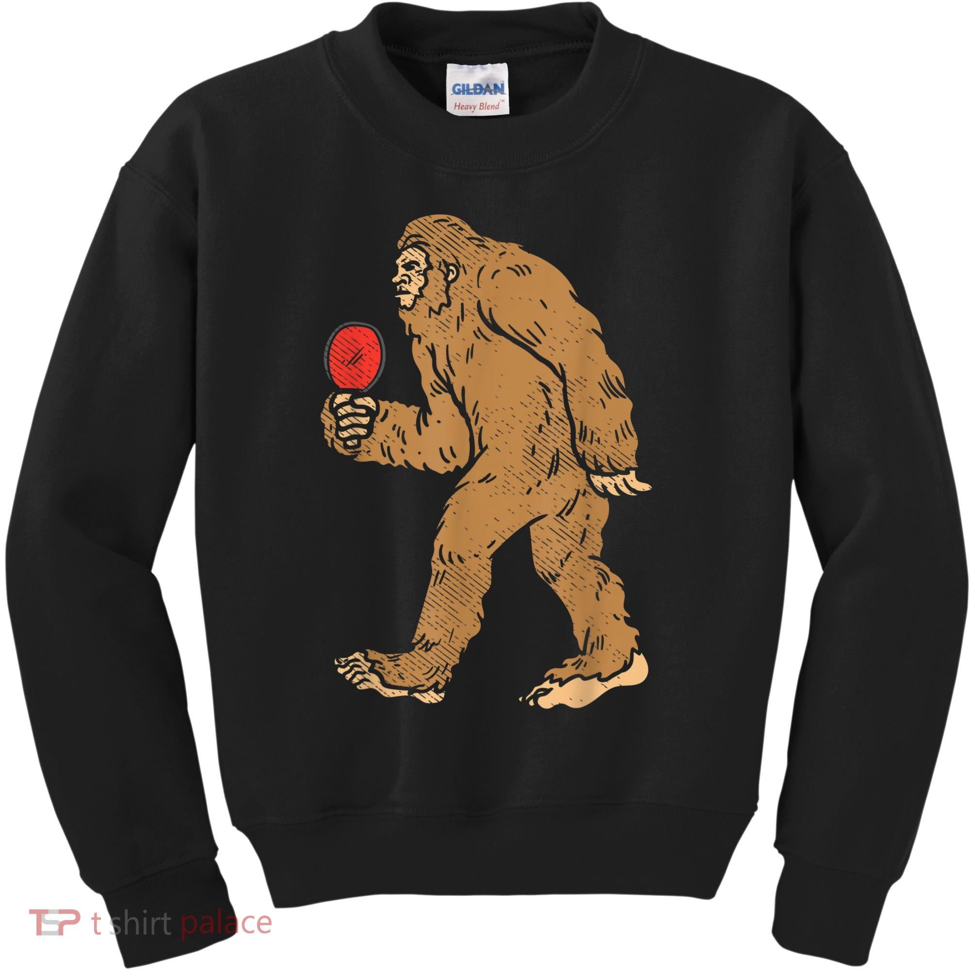 Bigfoot Sasquatch Table Tennis Ping Pong Player King Kids Sweatshirt