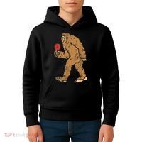 Bigfoot Sasquatch Table Tennis Ping Pong Player King Kids Hoodie thumb 4