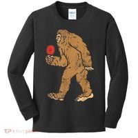 Bigfoot Sasquatch Table Tennis Ping Pong Player King Kids Long Sleeve Shirt thumb 0