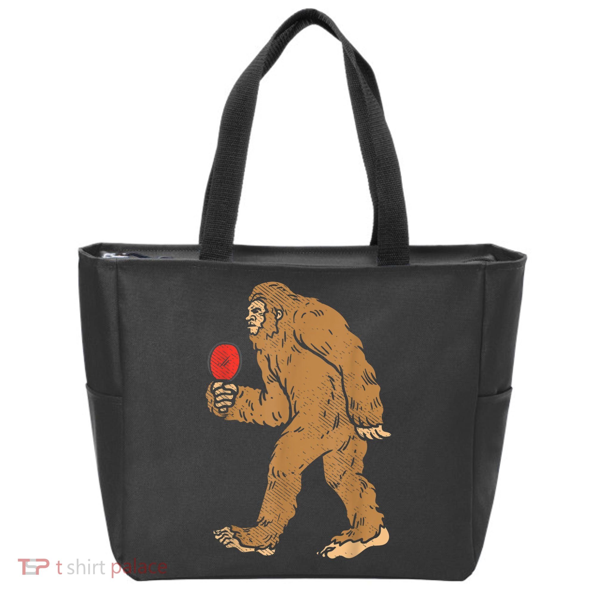 Bigfoot Sasquatch Table Tennis Ping Pong Player King Tote Bag