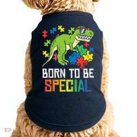Born Special Trex Puzzle Dino Boy Autism Awareness Doggie Tank thumb 0