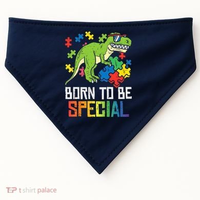 Born Special Trex Puzzle Dino Boy Autism Awareness USA-Made Doggie Bandana