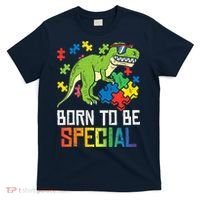 Born Special Trex Puzzle Dino Boy Autism Awareness T-Shirt thumb 0