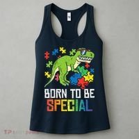 Born Special Trex Puzzle Dino Boy Autism Awareness Women's Tank Top thumb 3