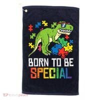 Born Special Trex Puzzle Dino Boy Autism Awareness Golf Towel thumb 0