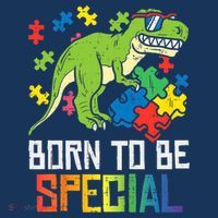 Born Special Trex Puzzle Dino Boy Autism Awareness Visor thumb 3