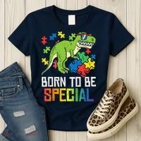 Born Special Trex Puzzle Dino Boy Autism Awareness Women's T-Shirt thumb 3