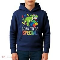 Born Special Trex Puzzle Dino Boy Autism Awareness Kids Hoodie thumb 4