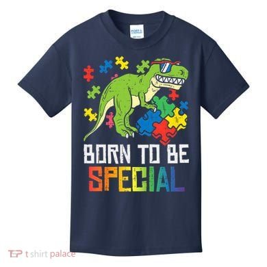 Born Special Trex Puzzle Dino Boy Autism Awareness Kids T-Shirt