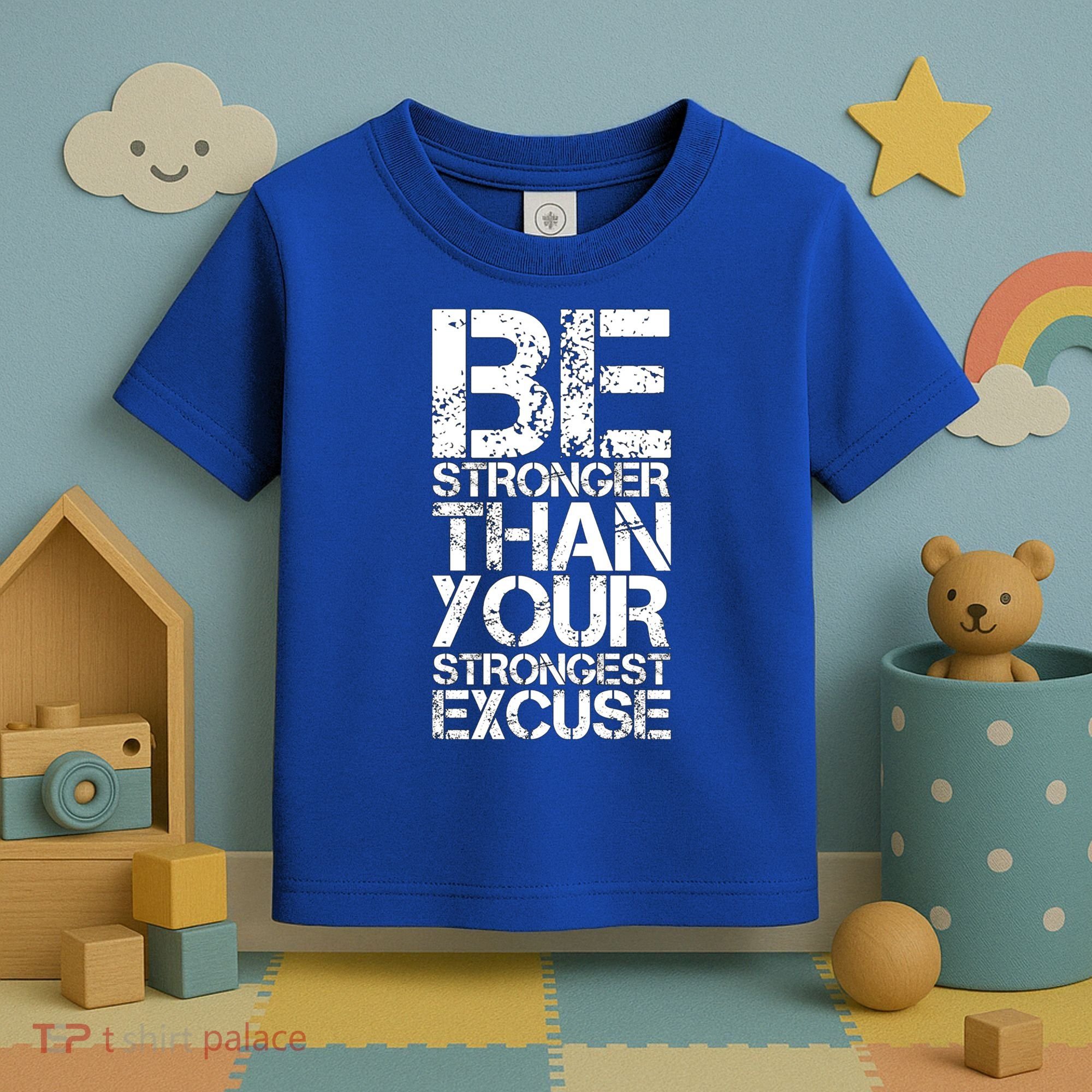 Be Stronger Than Strongest Excuse Motivational Inspirational Cool Gift Toddler T-Shirt