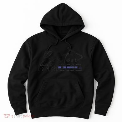 Boston Strong Thin Blue Line US Flag Premium Hoodie