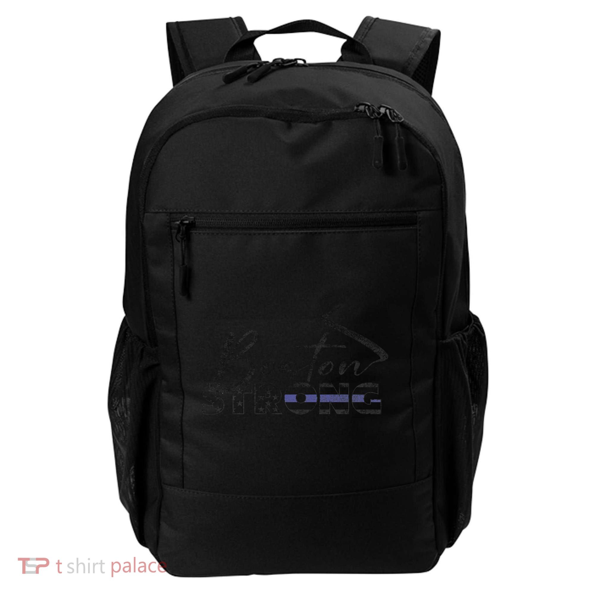 Boston Strong Thin Blue Line US Flag Premium Backpack