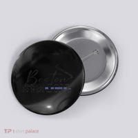 Boston Strong Thin Blue Line US Flag Premium Button thumb 0