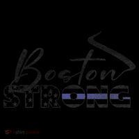 Boston Strong Thin Blue Line US Flag Premium Button thumb 1