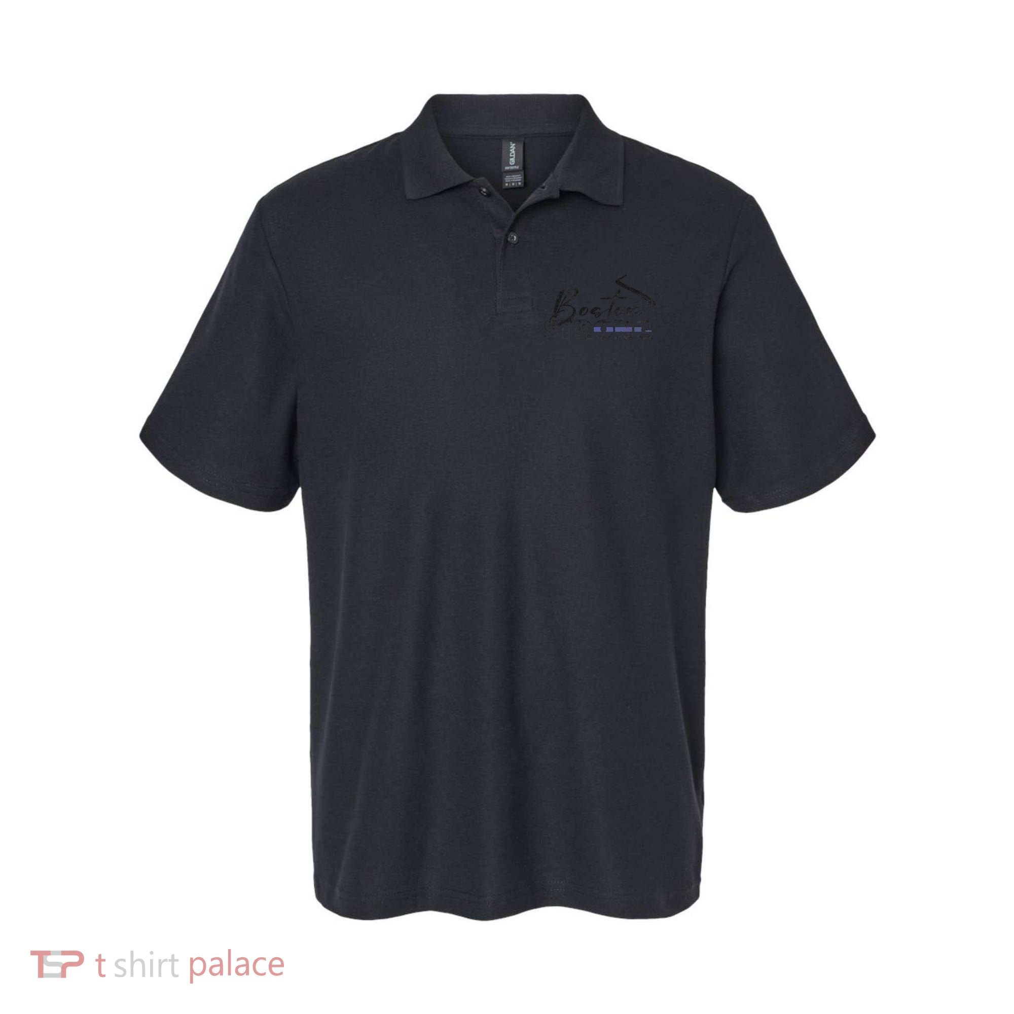 Boston Strong Thin Blue Line US Flag Premium Polo