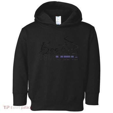 Boston Strong Thin Blue Line US Flag Premium Toddler Hoodie