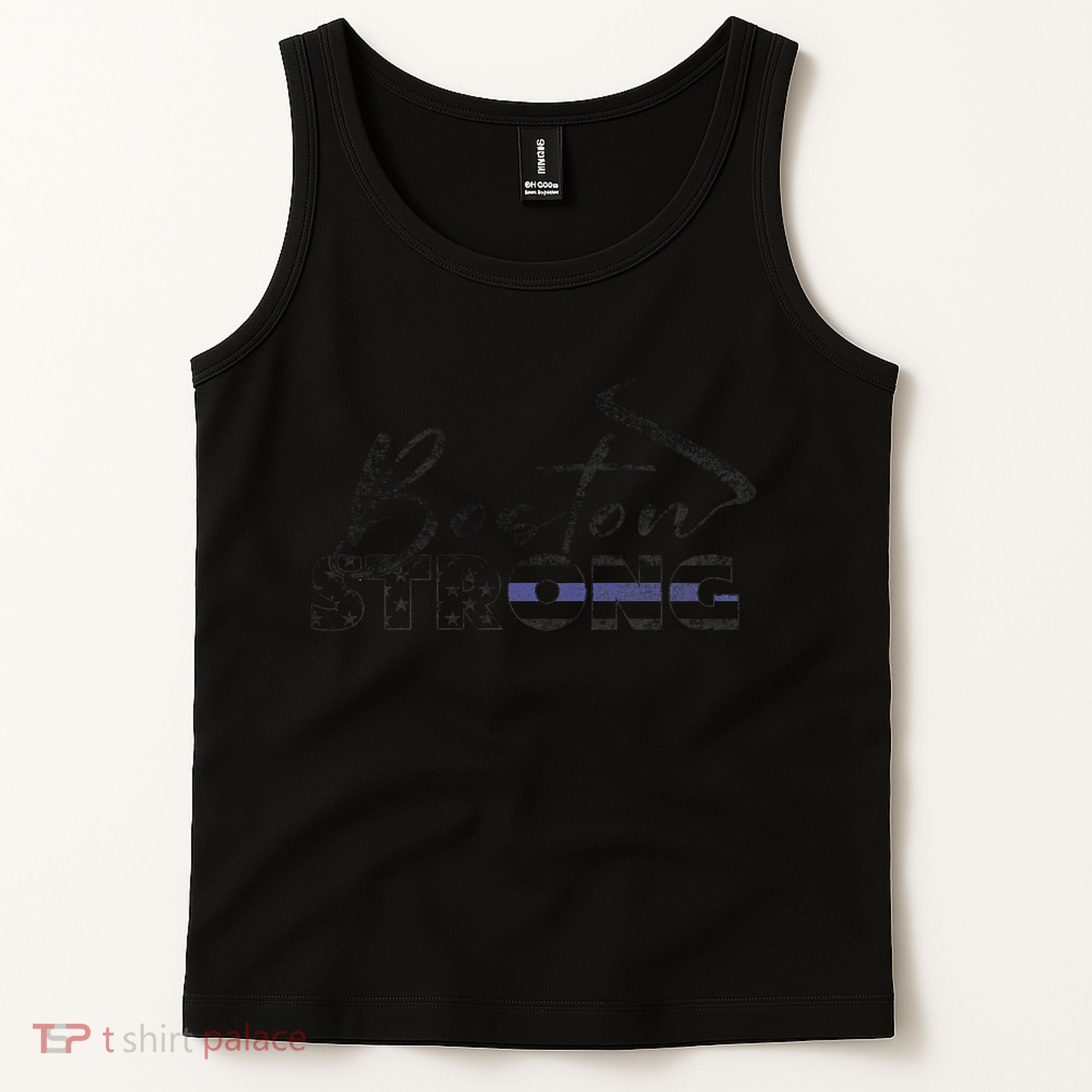 Boston Strong Thin Blue Line US Flag Premium Tank Top