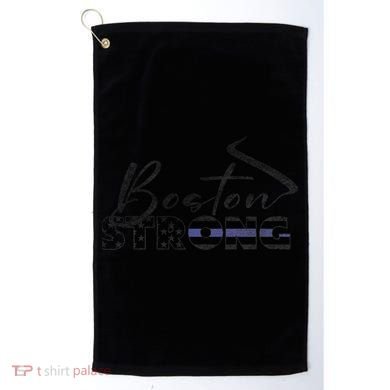 Boston Strong Thin Blue Line US Flag Premium Golf Towel