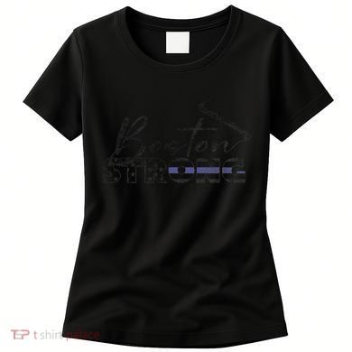 Boston Strong Thin Blue Line US Flag Premium Women's T-Shirt