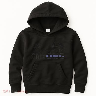 Boston Strong Thin Blue Line US Flag Premium Kids Hoodie