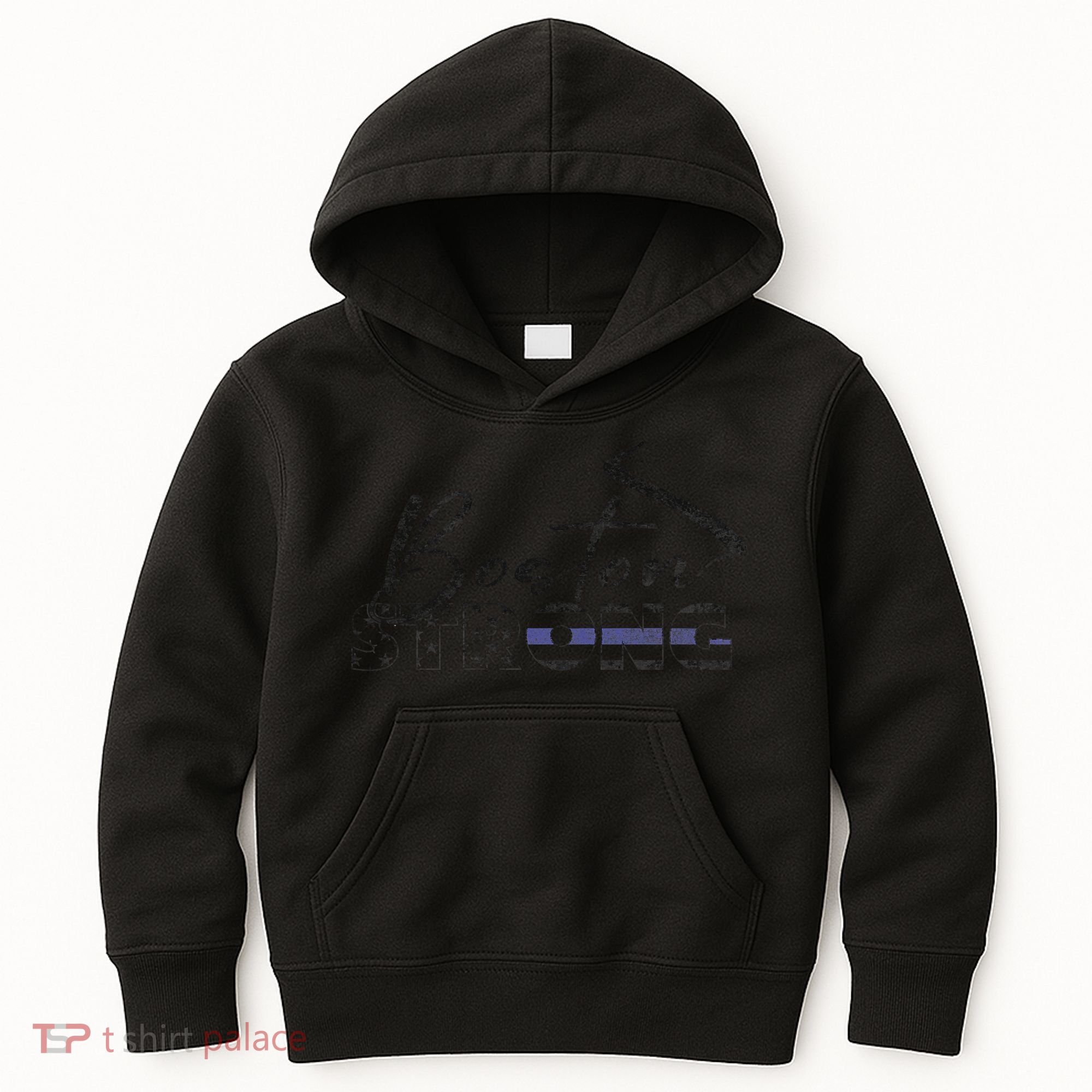 Boston Strong Thin Blue Line US Flag Premium Kids Hoodie