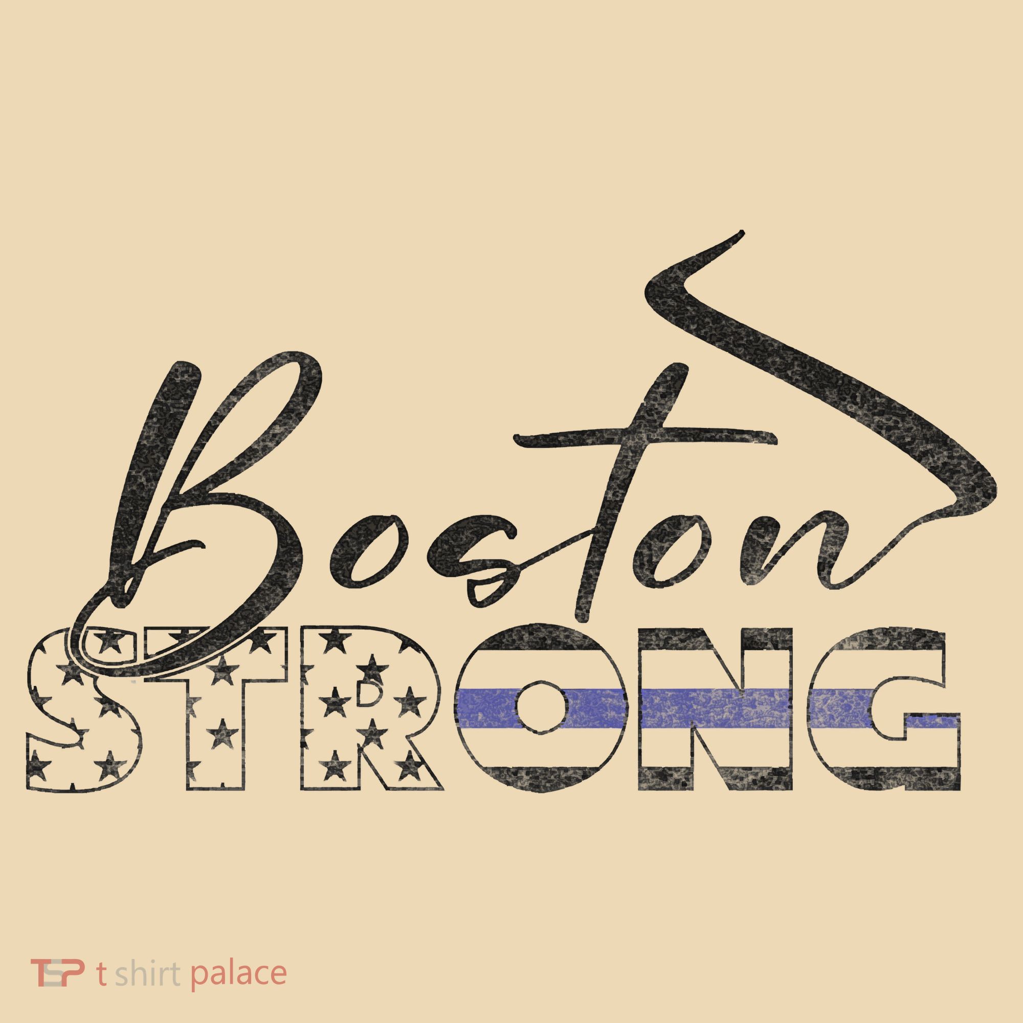 Boston Strong Thin Blue Line US Flag Premium Long Sleeve Shirt