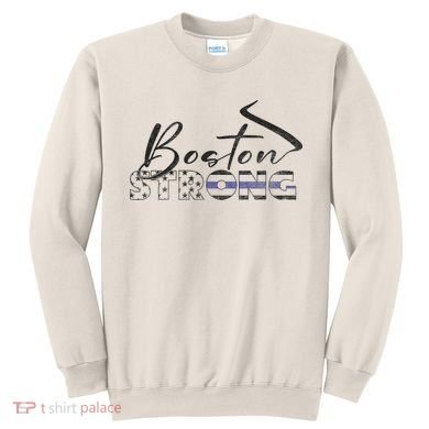 Boston Strong Thin Blue Line US Flag Premium Sweatshirt