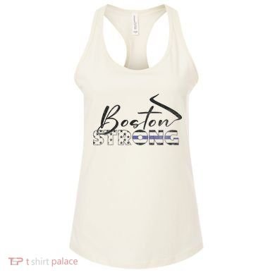 Boston Strong Thin Blue Line US Flag Premium Women's Tank Top