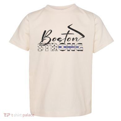 Boston Strong Thin Blue Line US Flag Premium Toddler T-Shirt