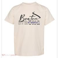 Boston Strong Thin Blue Line US Flag Premium Toddler T-Shirt thumb 0
