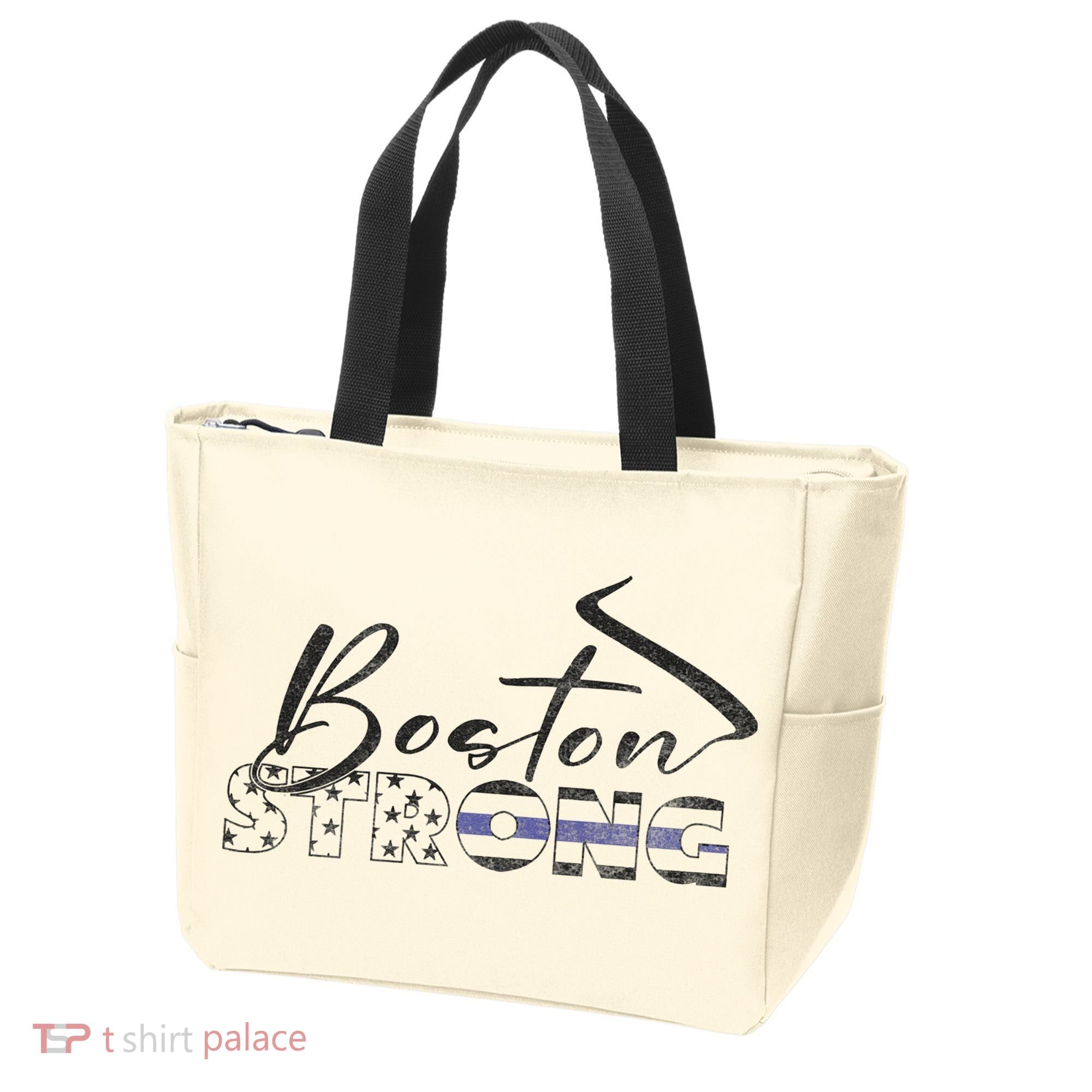 Boston Strong Thin Blue Line US Flag Premium Tote Bag